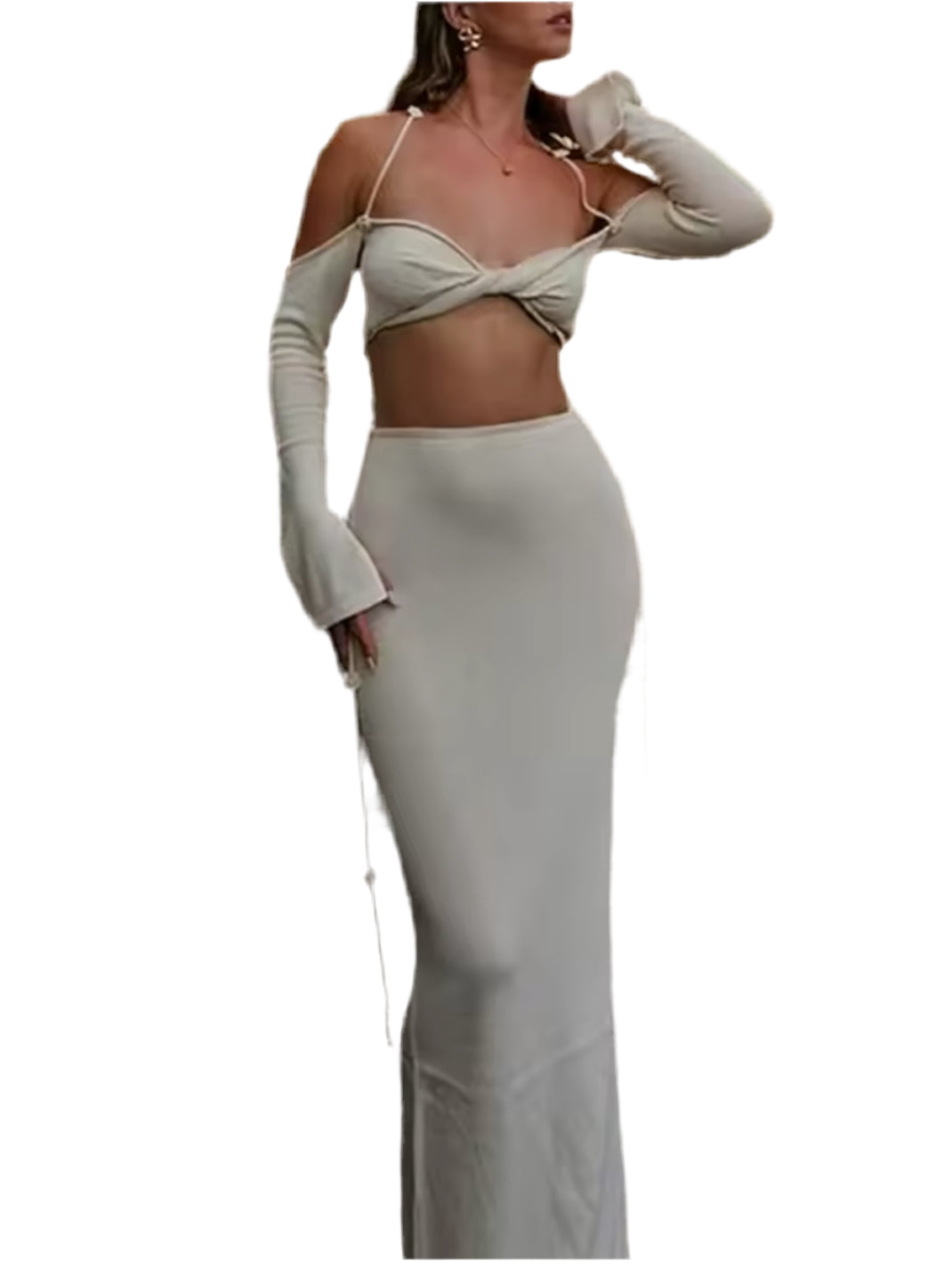 Kaylen Crop Halter Top & Skirt Set
