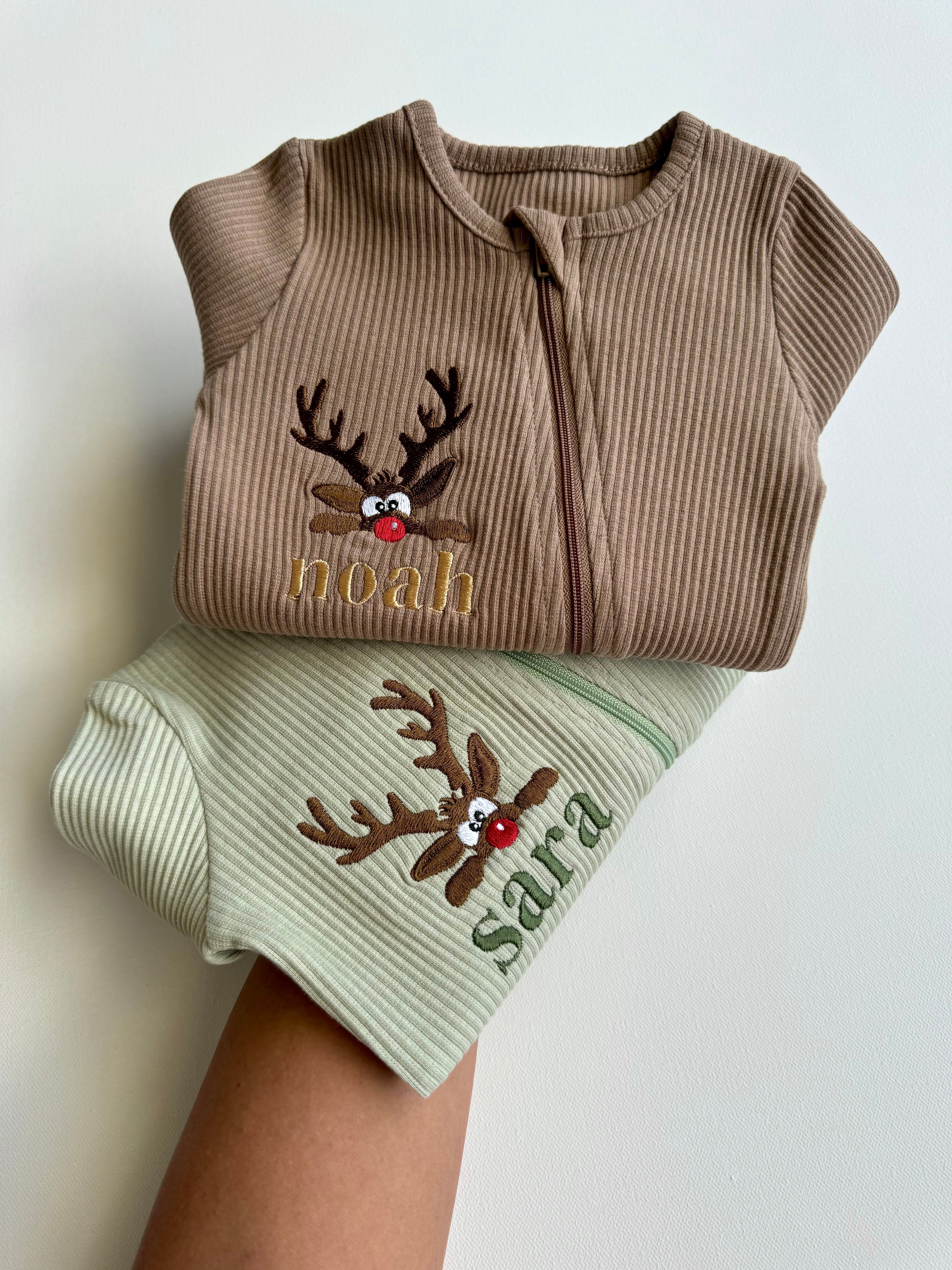 Christmas Reindeer Zip Sleepsuit 0/3-2/3