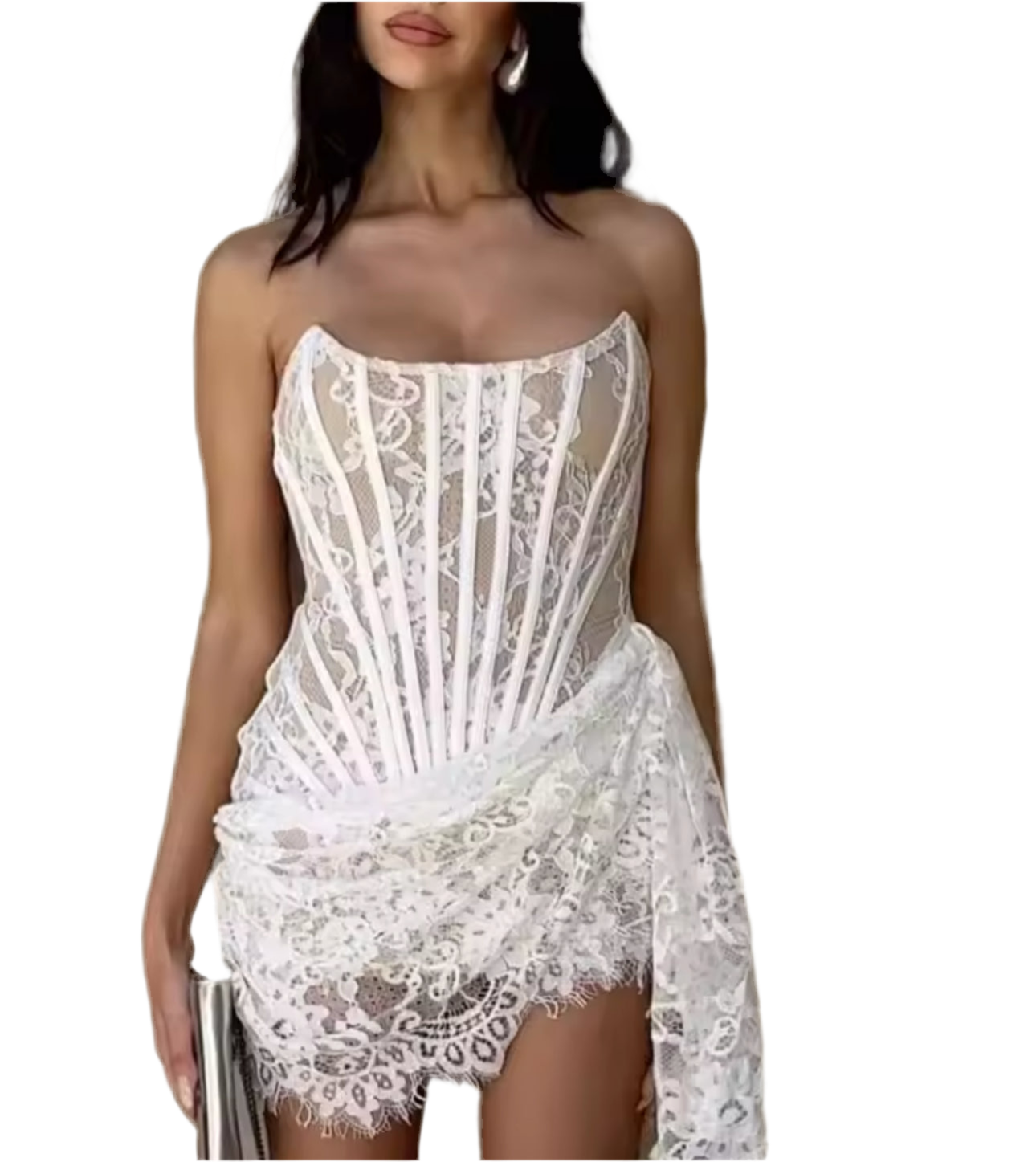 Reign White Lace Mini Dress
