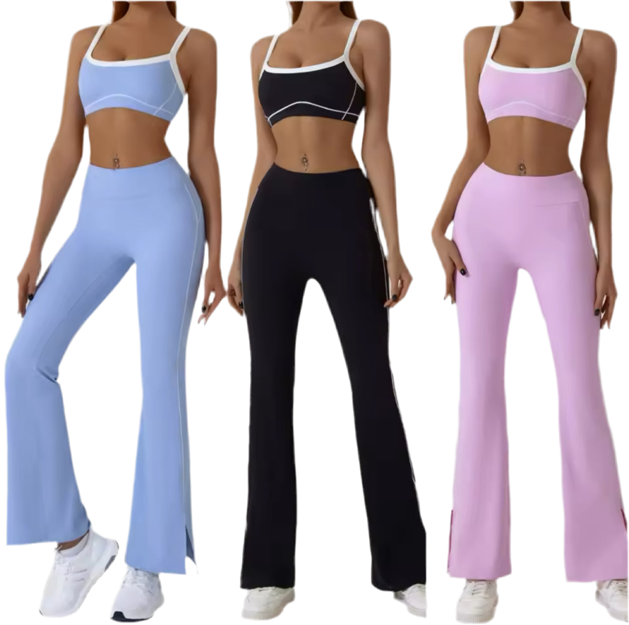 Blue BTR Active Colour Block Top & Trousers Set