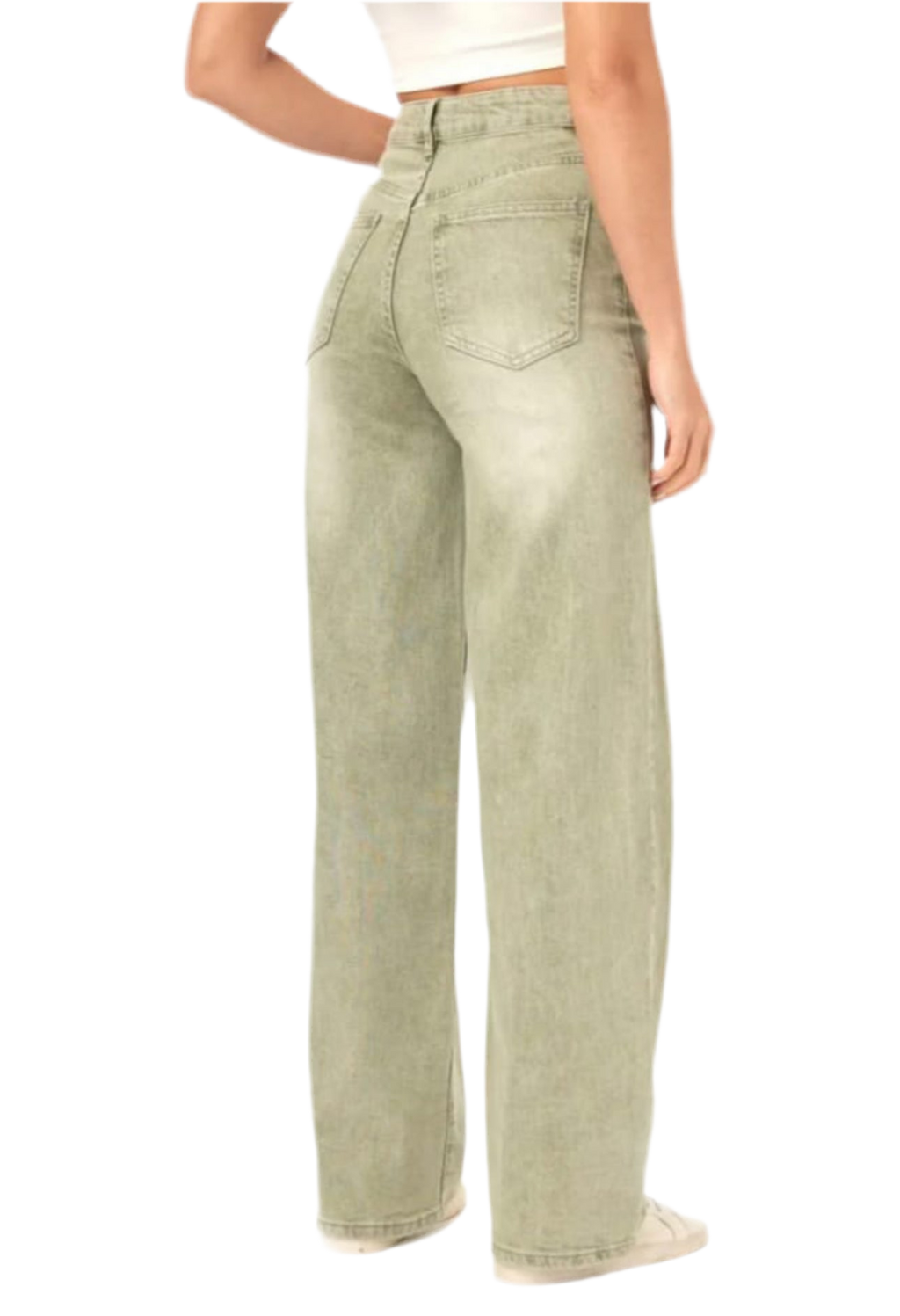 Hailey Faded Wide Leg Denim Trousers
