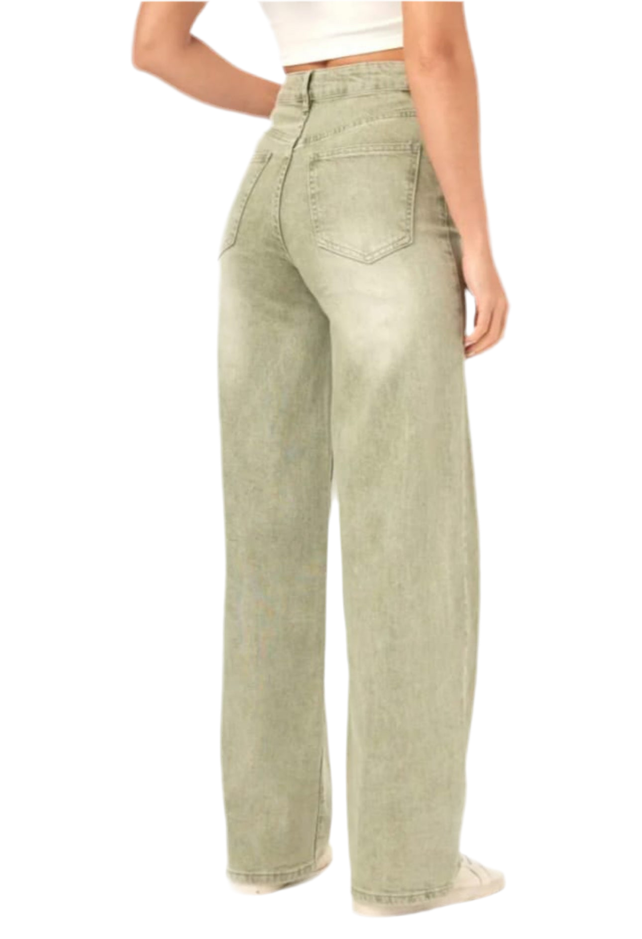 Hailey Faded Wide Leg Denim Trousers