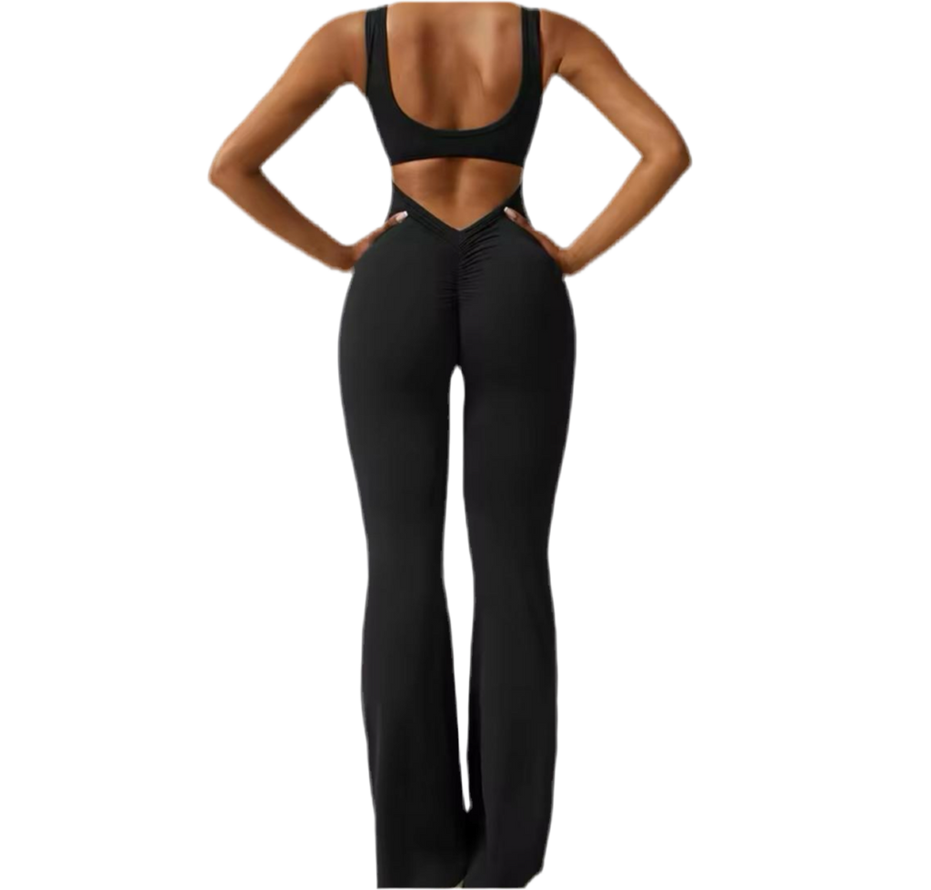 BTR Sculpt Sports Open Back Jumpsuit (Ruched bum)