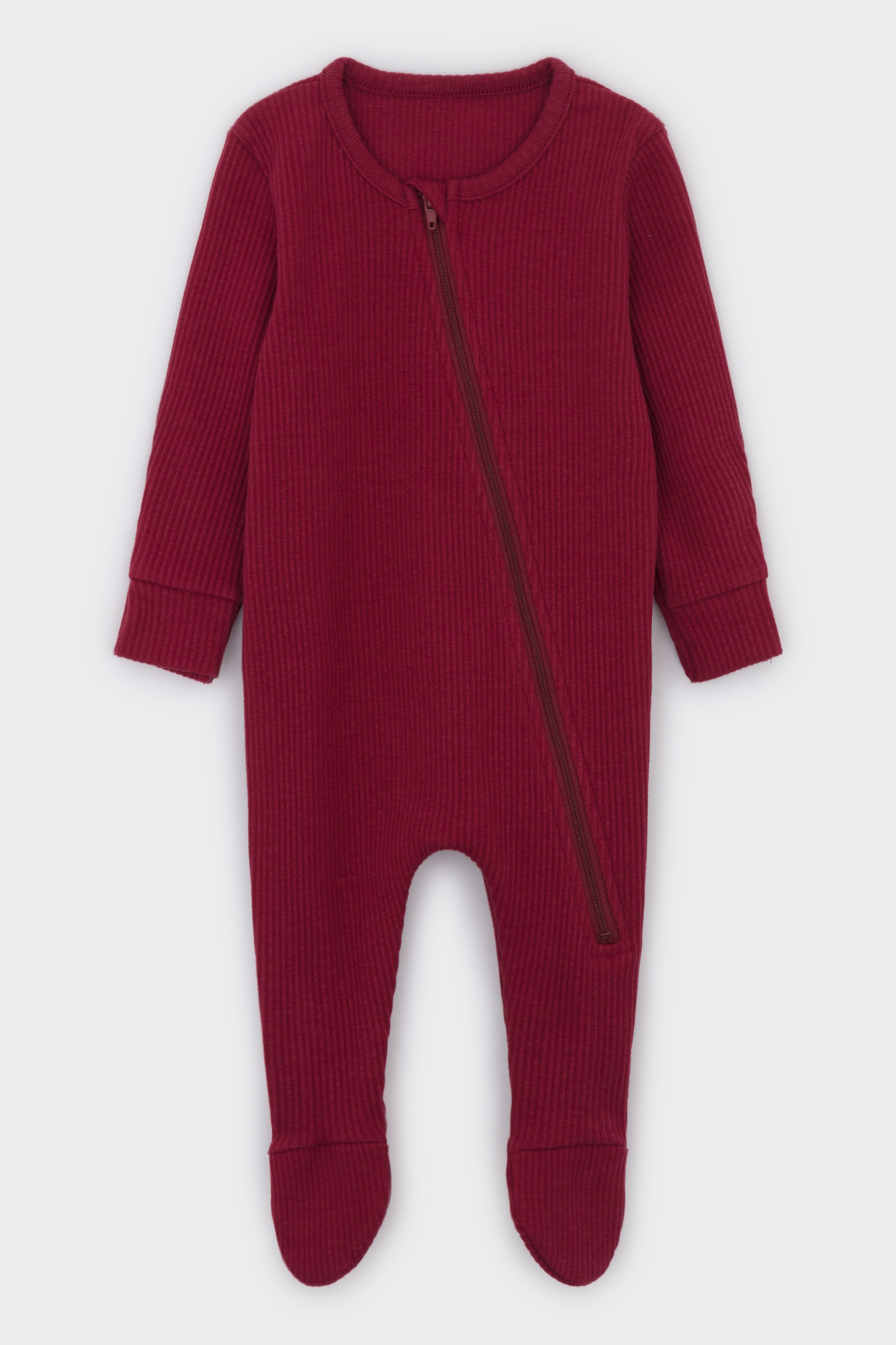 Claret Red Zip Sleepsuit