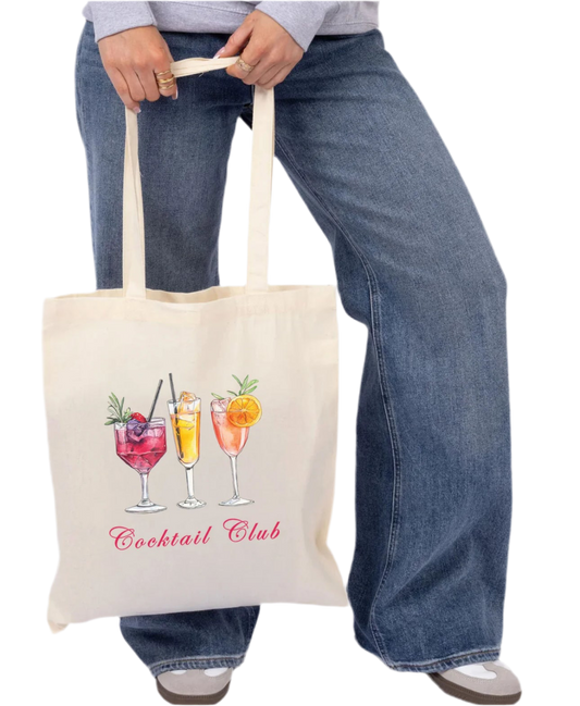 ‘Cocktail Club’ Printed Tote Bag
