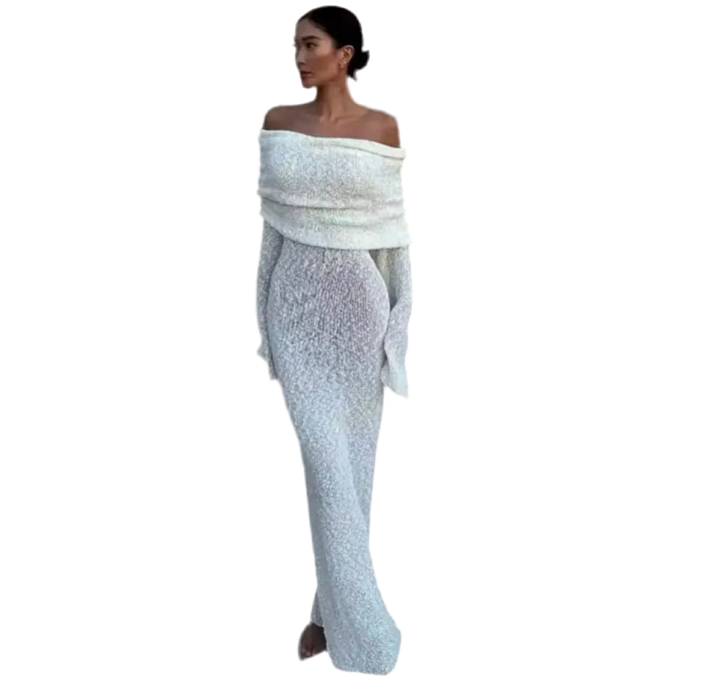 Nightfall Sheer Knit Maxi Dress