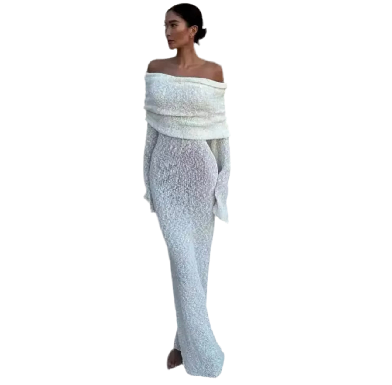 Nightfall Sheer Knit Maxi Dress