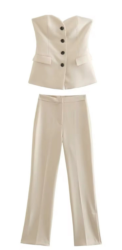 Sophia Bandeau top & Trousers Co ord Set