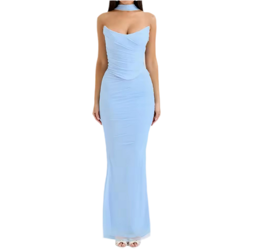 Rebecca Strapless Three Piece Set with Scarf