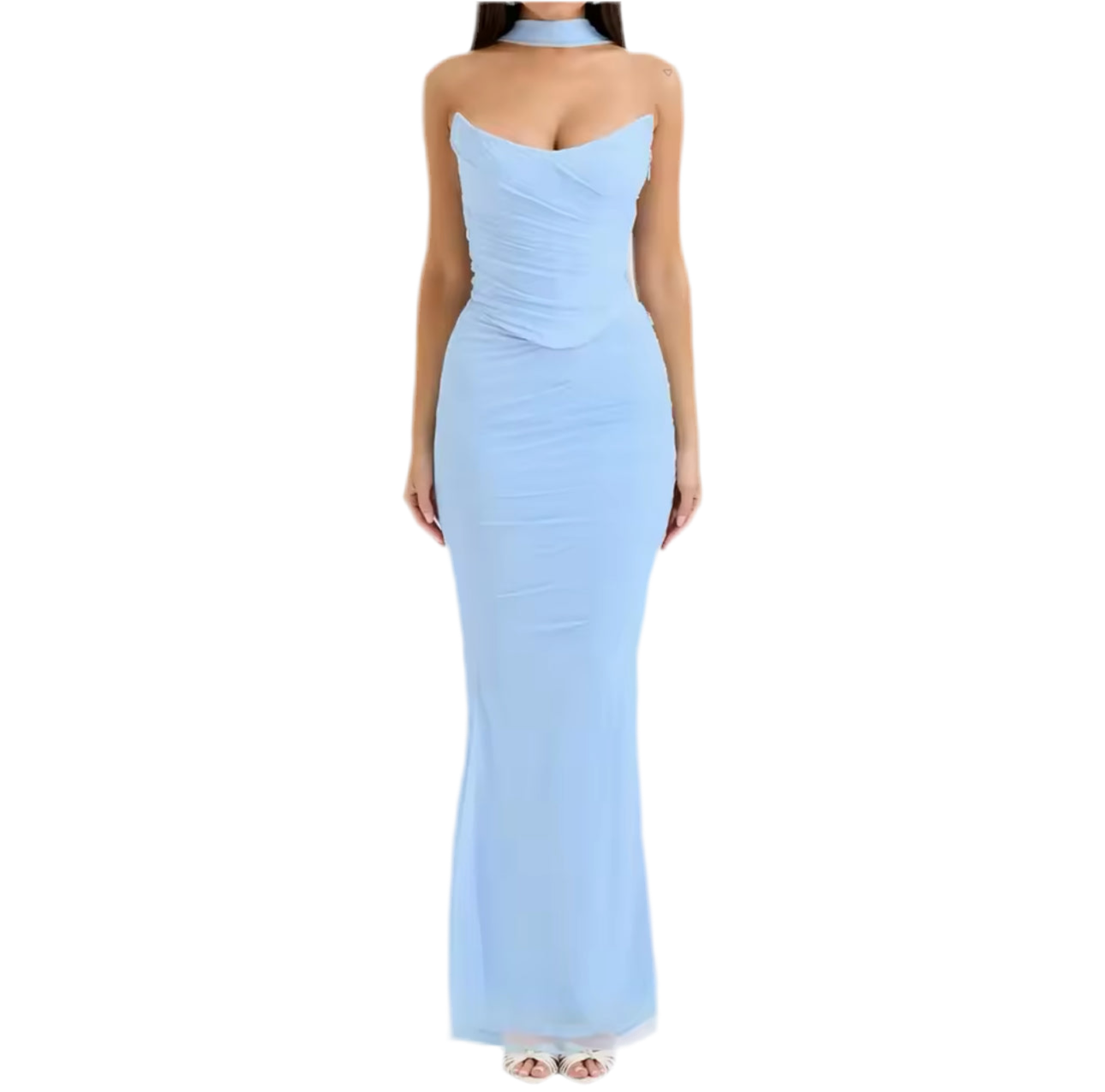 Rebecca Strapless Three Piece Set with Scarf
