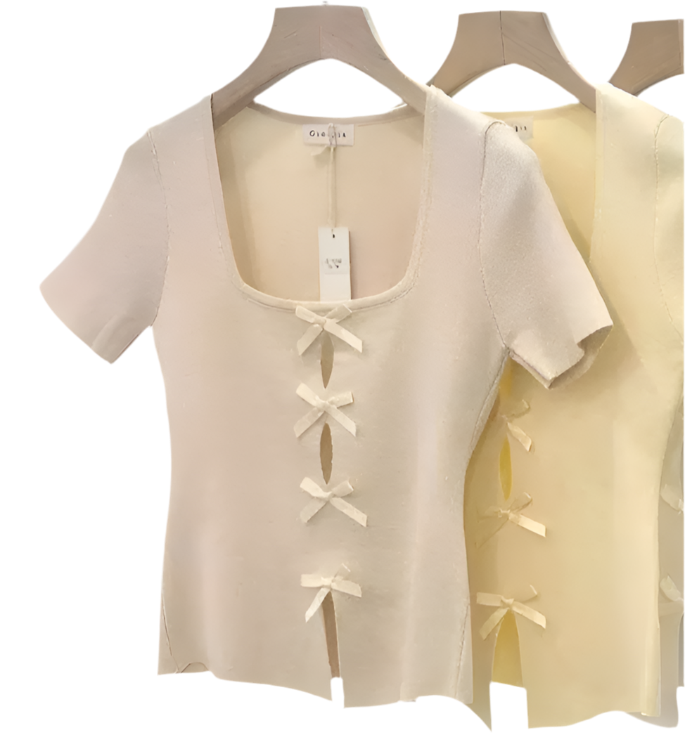Beatrice Beige Bow Detail Top