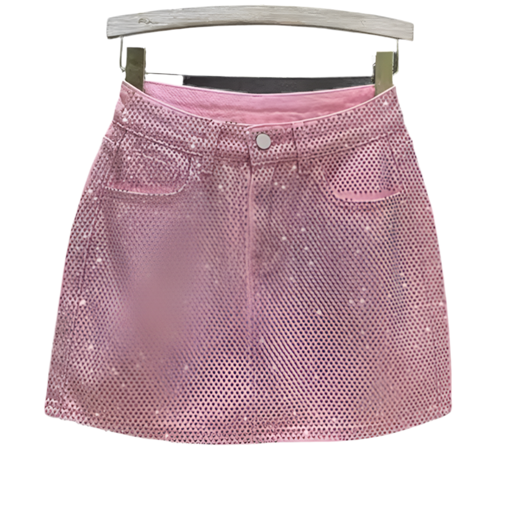 Peyton Diamanté Sequin Denim Skirt