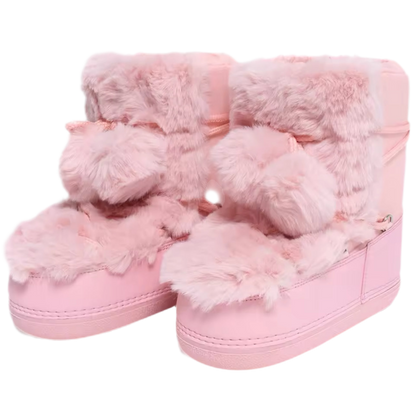 Faux Fur Padded Mini Snow Boots