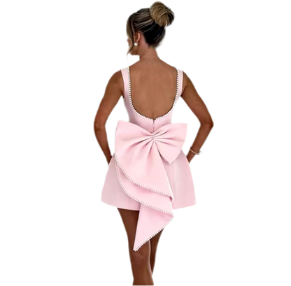 Pink Bridget Pearl Bow Dress