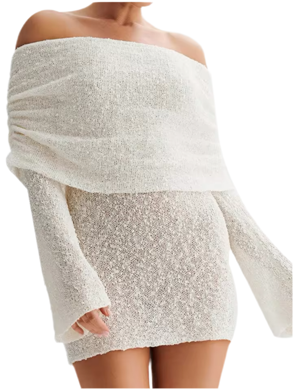 Nightfall Sheer Knit Mini Dress