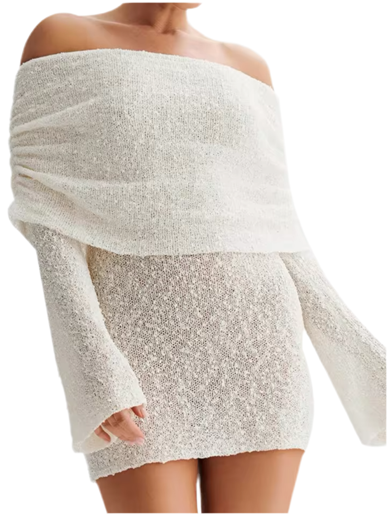 Nightfall Sheer Knit Mini Dress