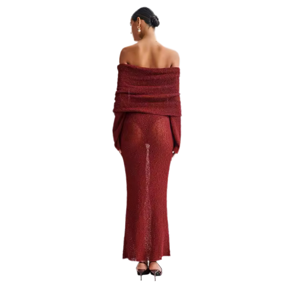Nightfall Sheer Knit Maxi Dress