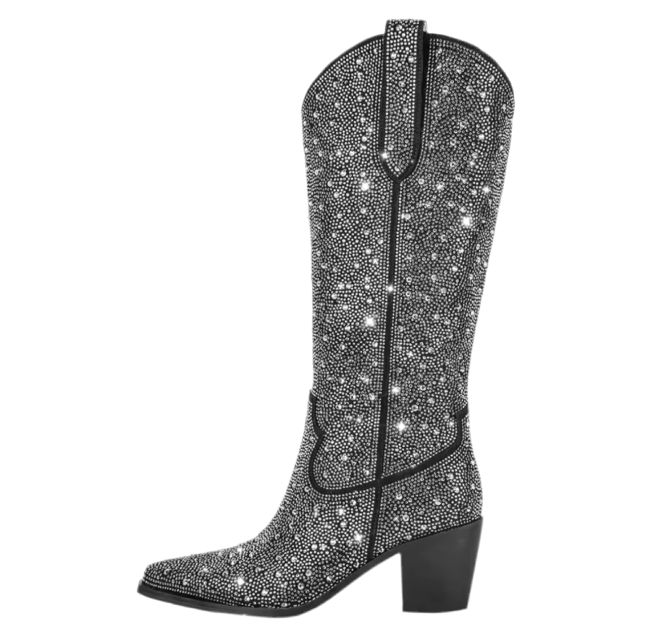Aurora Black Silver Handmade Diamante Rhinestone Cowboy Boots PREORDER