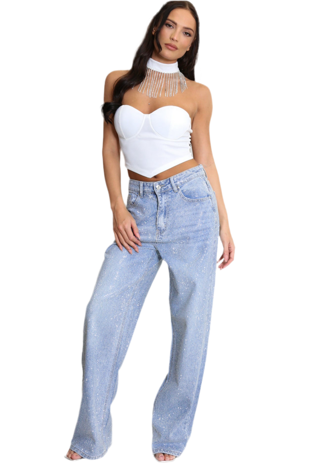 Nala Embellished Wide Fit Jeans