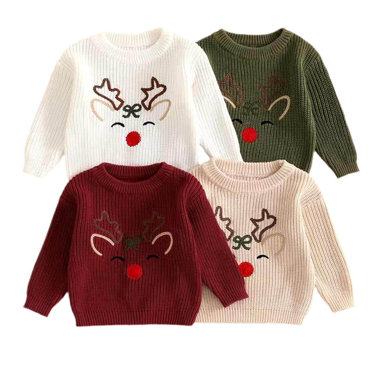 Children’s Reindeer Embroidered Christmas Jumper