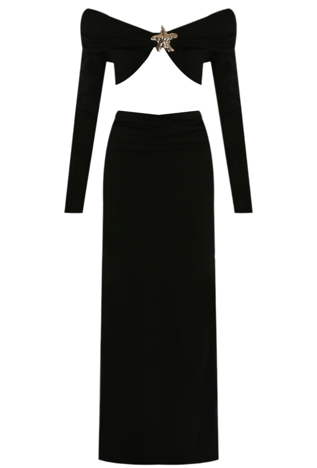 Sapphire Starfish Buckle Bardot Top & Skirt Co-Ord