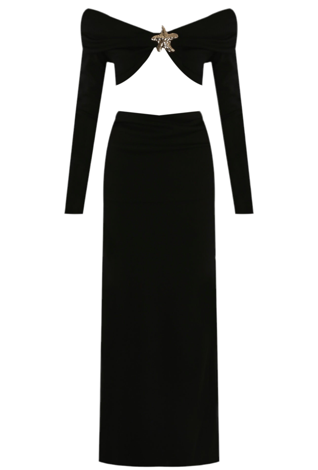 Sapphire Starfish Buckle Bardot Top & Skirt Co-Ord