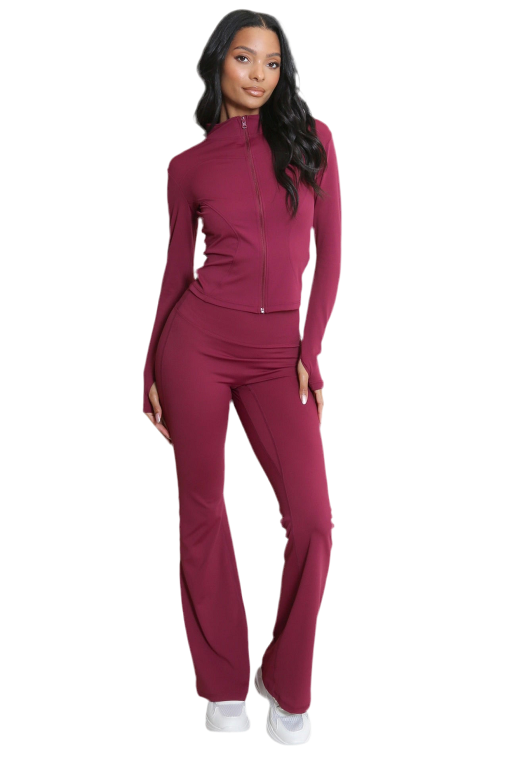 BTR Active Sports Gymwear Set - Zip up Jacket & Flared Trousers
