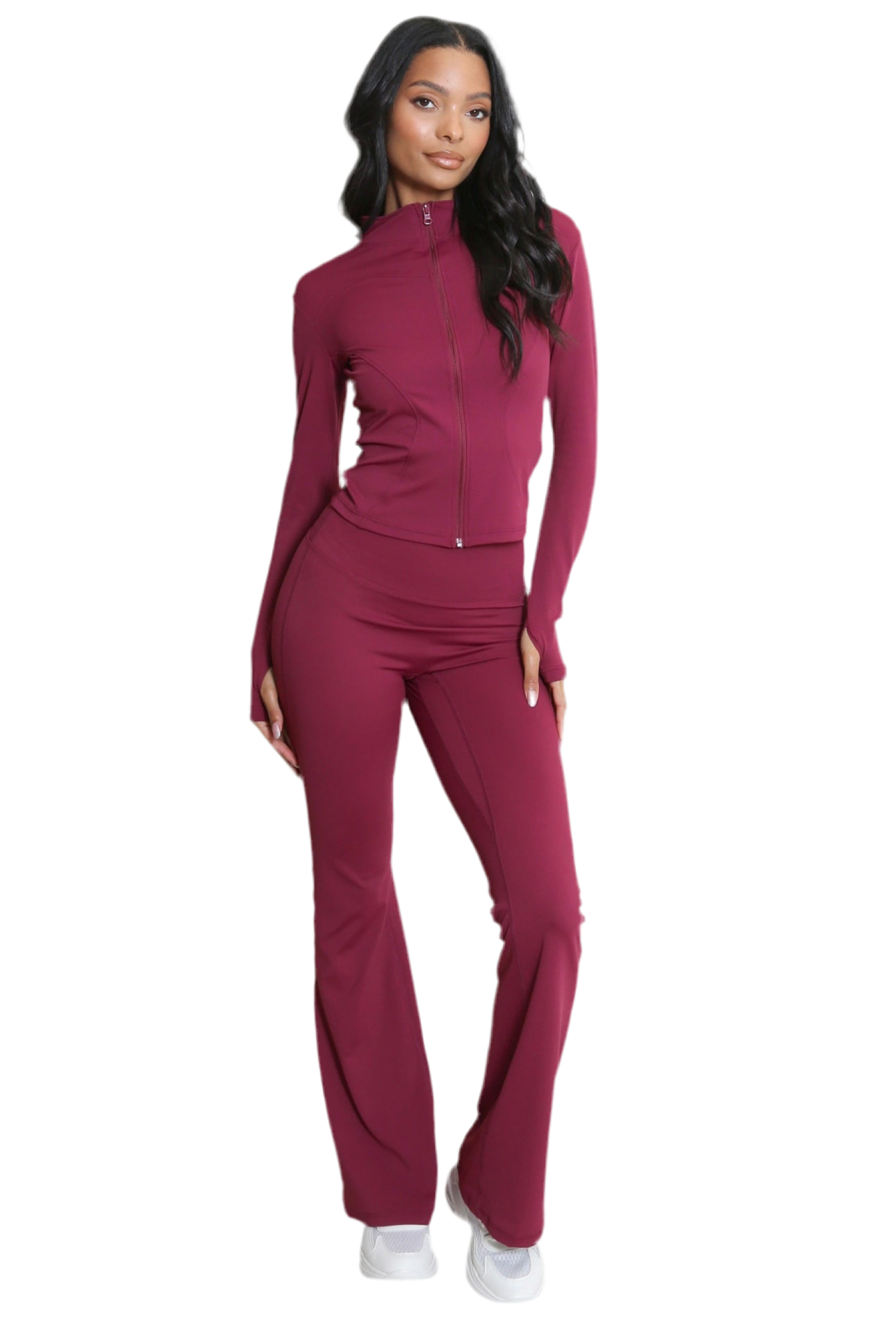 BTR Active Sports Gymwear Set - Zip up Jacket & Flared Trousers