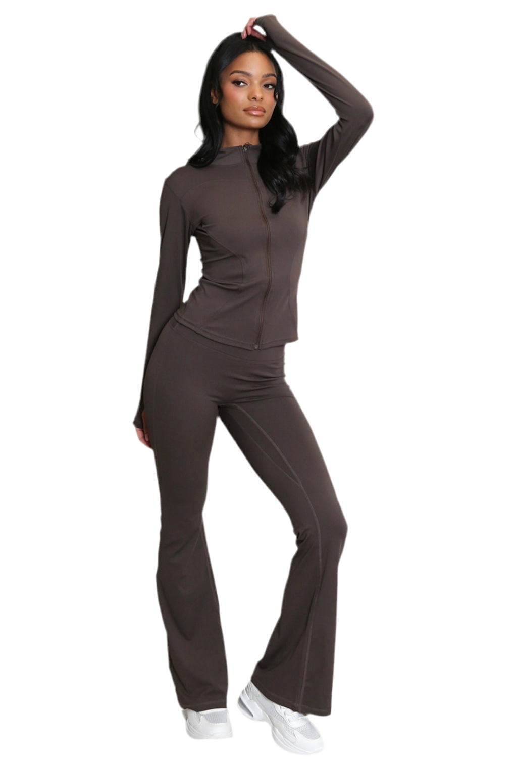 BTR Active Sports Gymwear Set - Zip up Jacket & Flared Trousers
