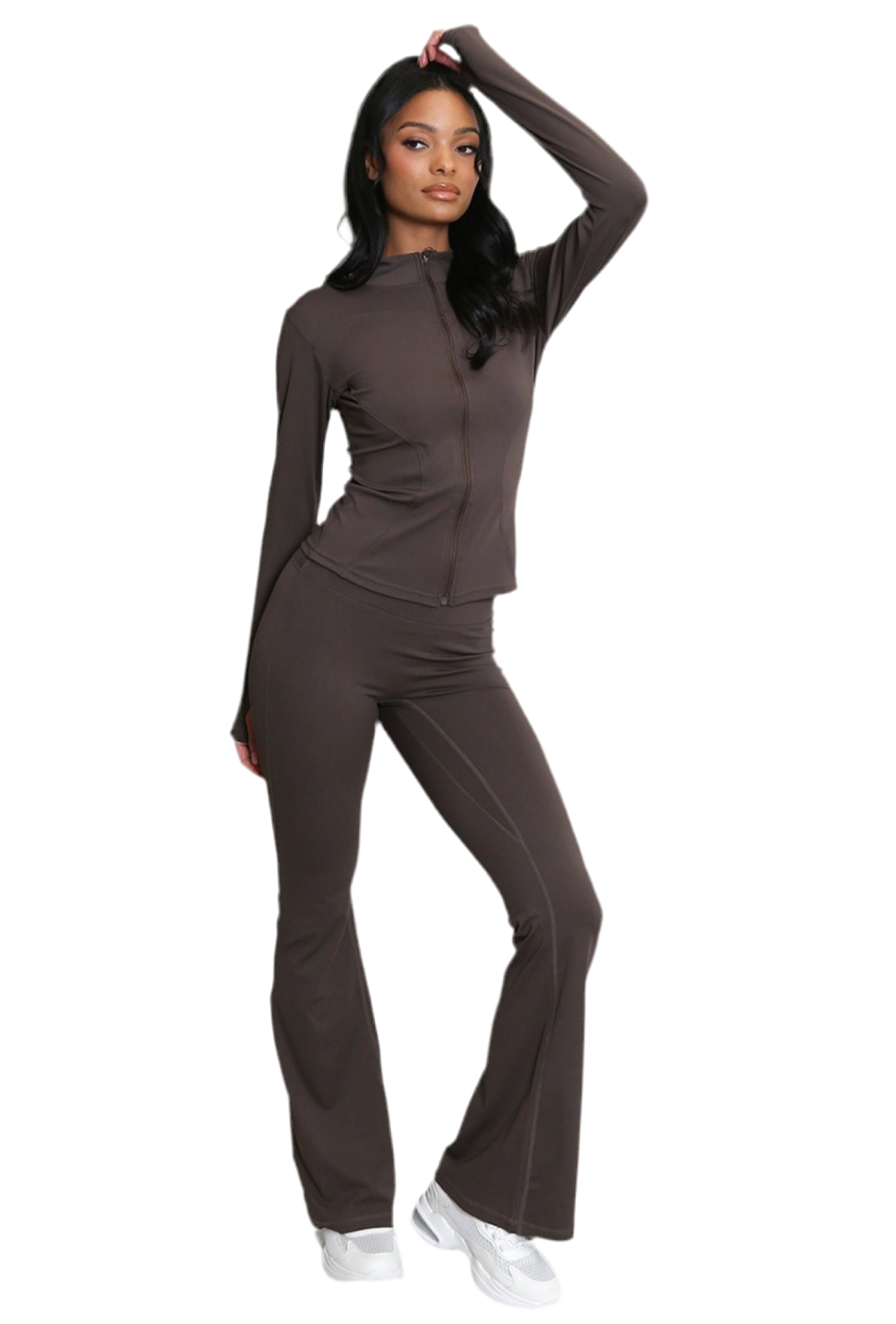 BTR Active Sports Gymwear Set - Zip up Jacket & Flared Trousers