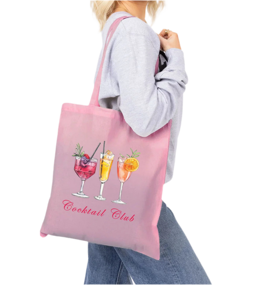 ‘Cocktail Club’ Printed Tote Bag