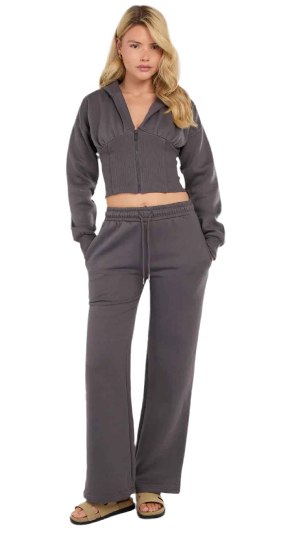 Winter Oversized Style Fleece Zip up Tracksuit