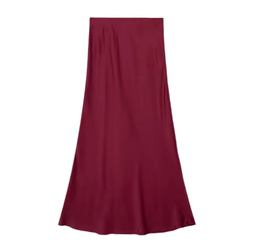 Savannah Maxi Ankle Length Satin Skirt
