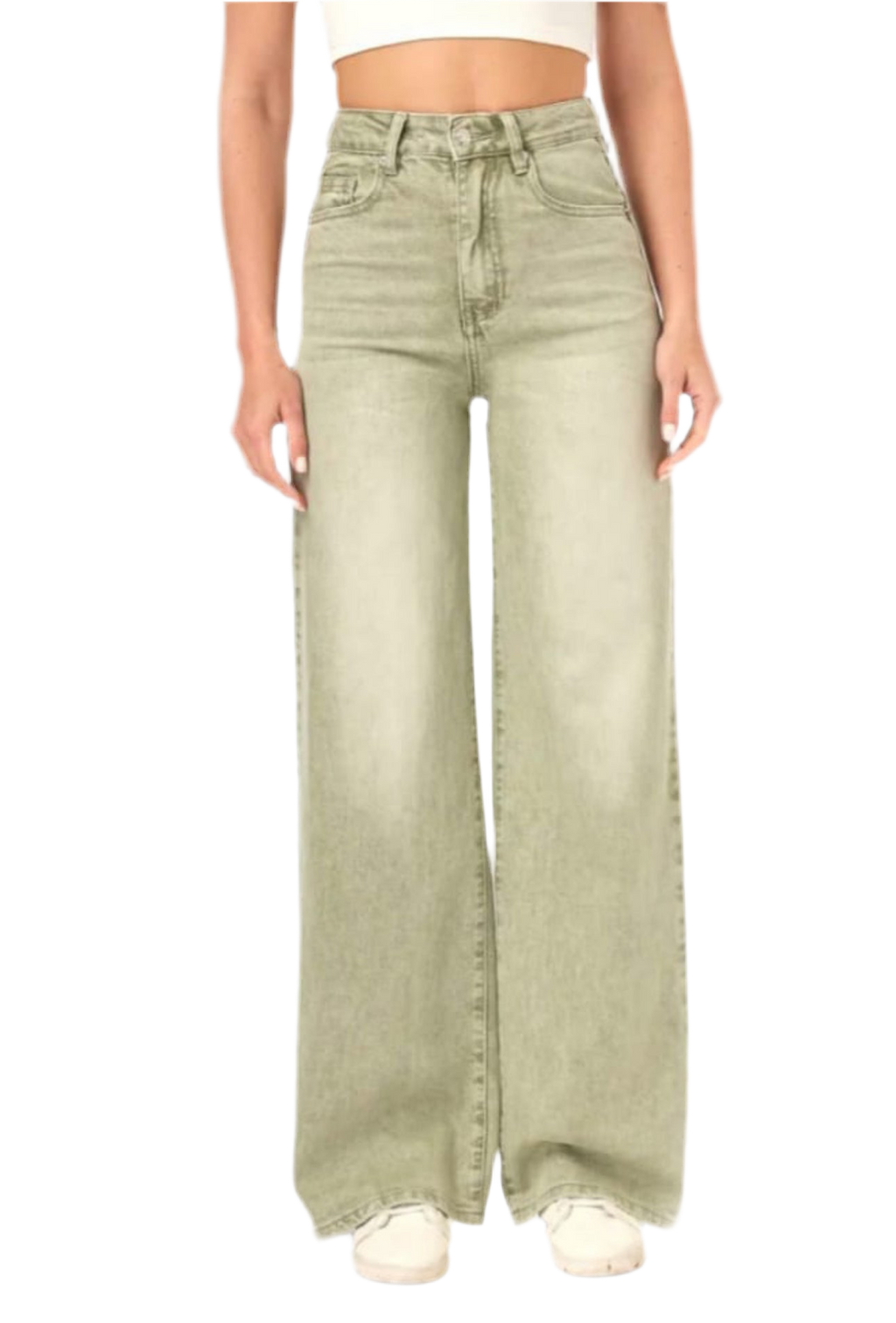 Hailey Faded Wide Leg Denim Trousers