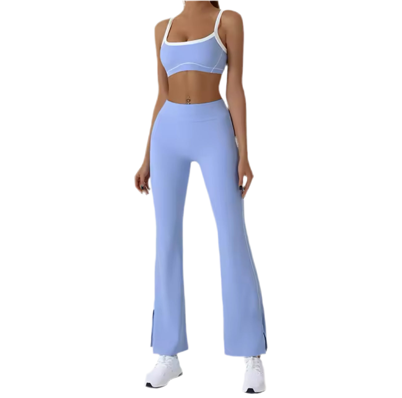 Blue BTR Active Colour Block Top & Trousers Set