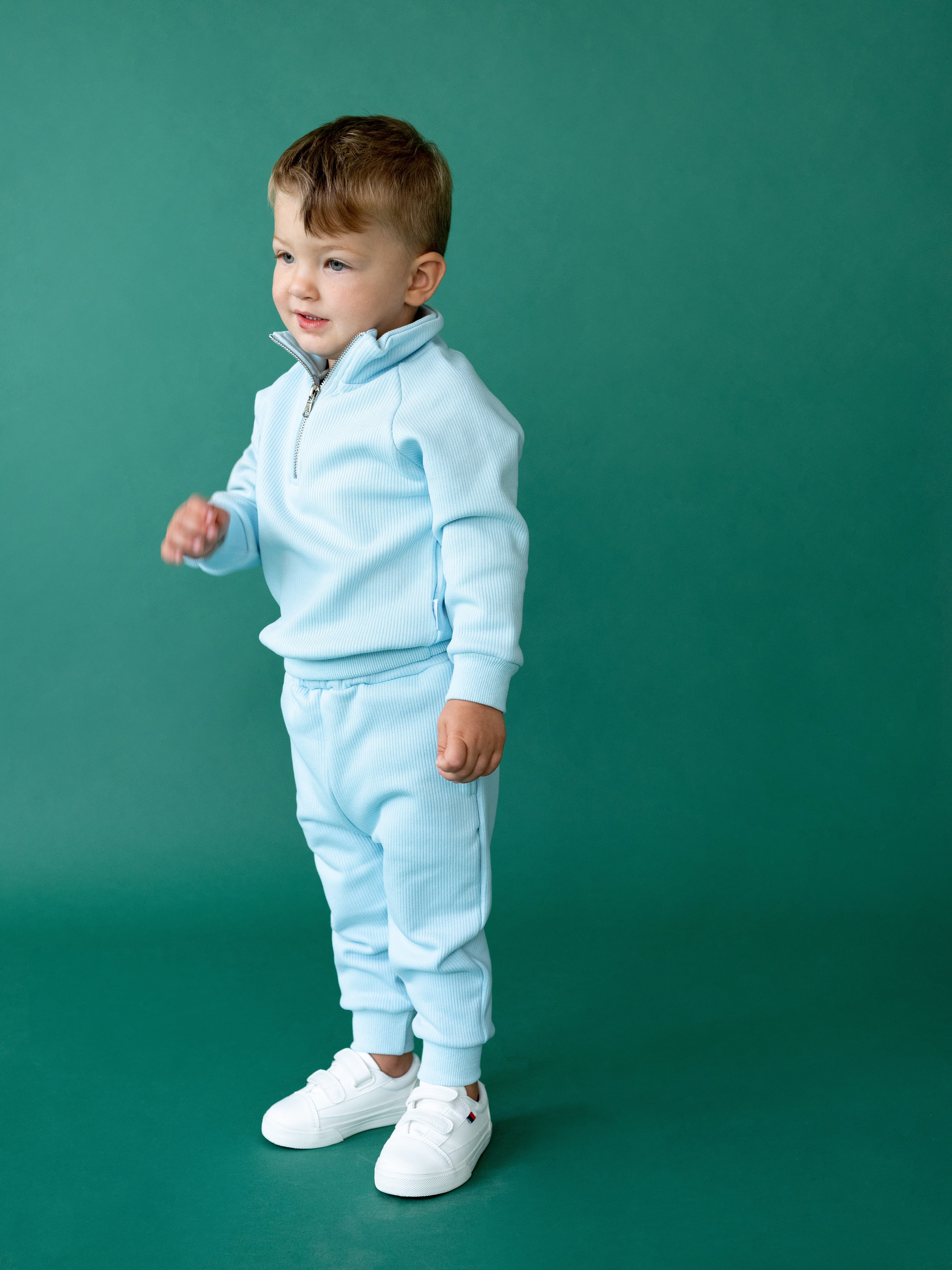 Frost Blue Children's Thick Ribbed Tracksuit
