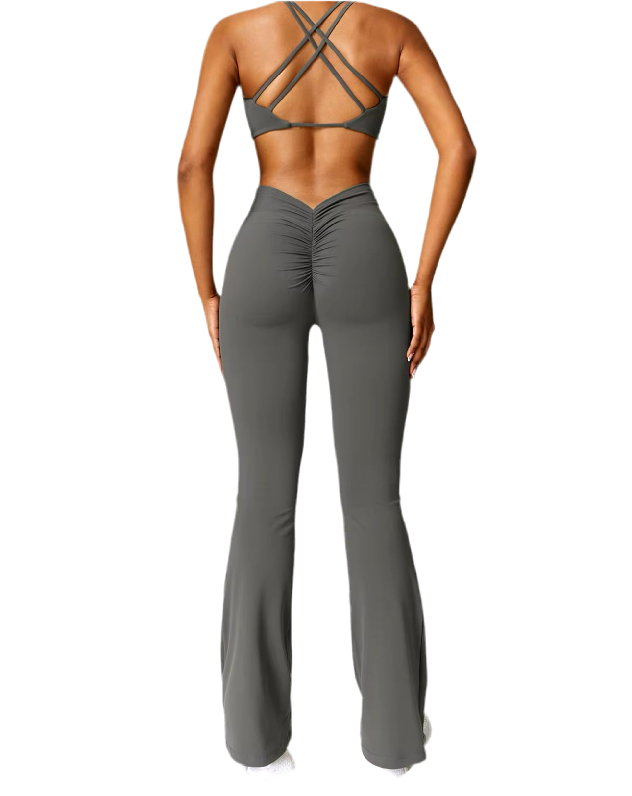 BTR Sculpt Cross Top & Ruched Trousers Set