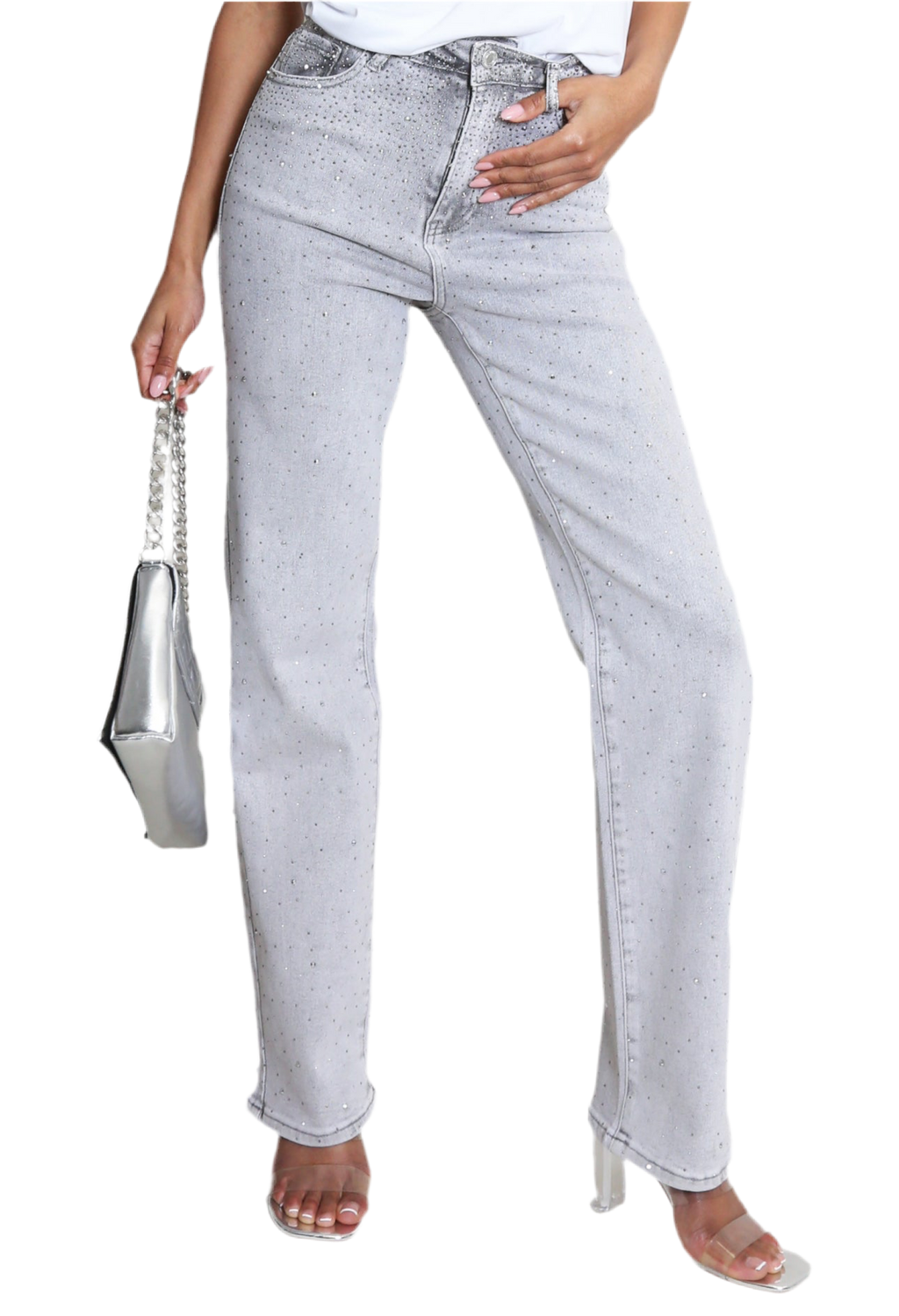 Embellished Straight Leg Jeans