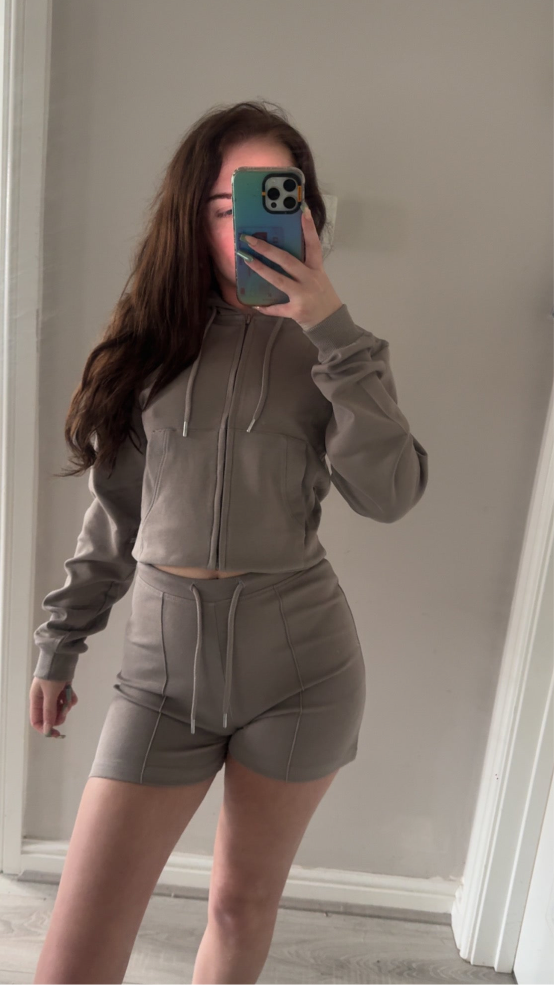 Elena Scuba Zip Hoodie & Seam Detail Shorts Set