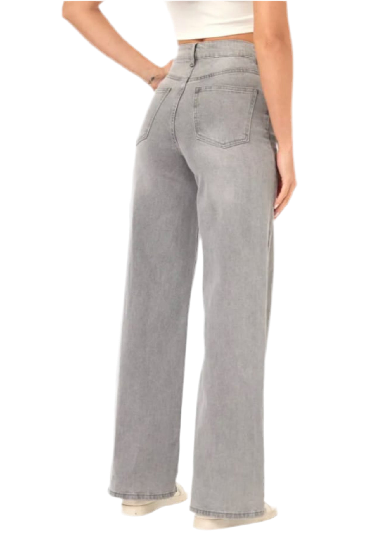 Hailey Faded Wide Leg Denim Trousers