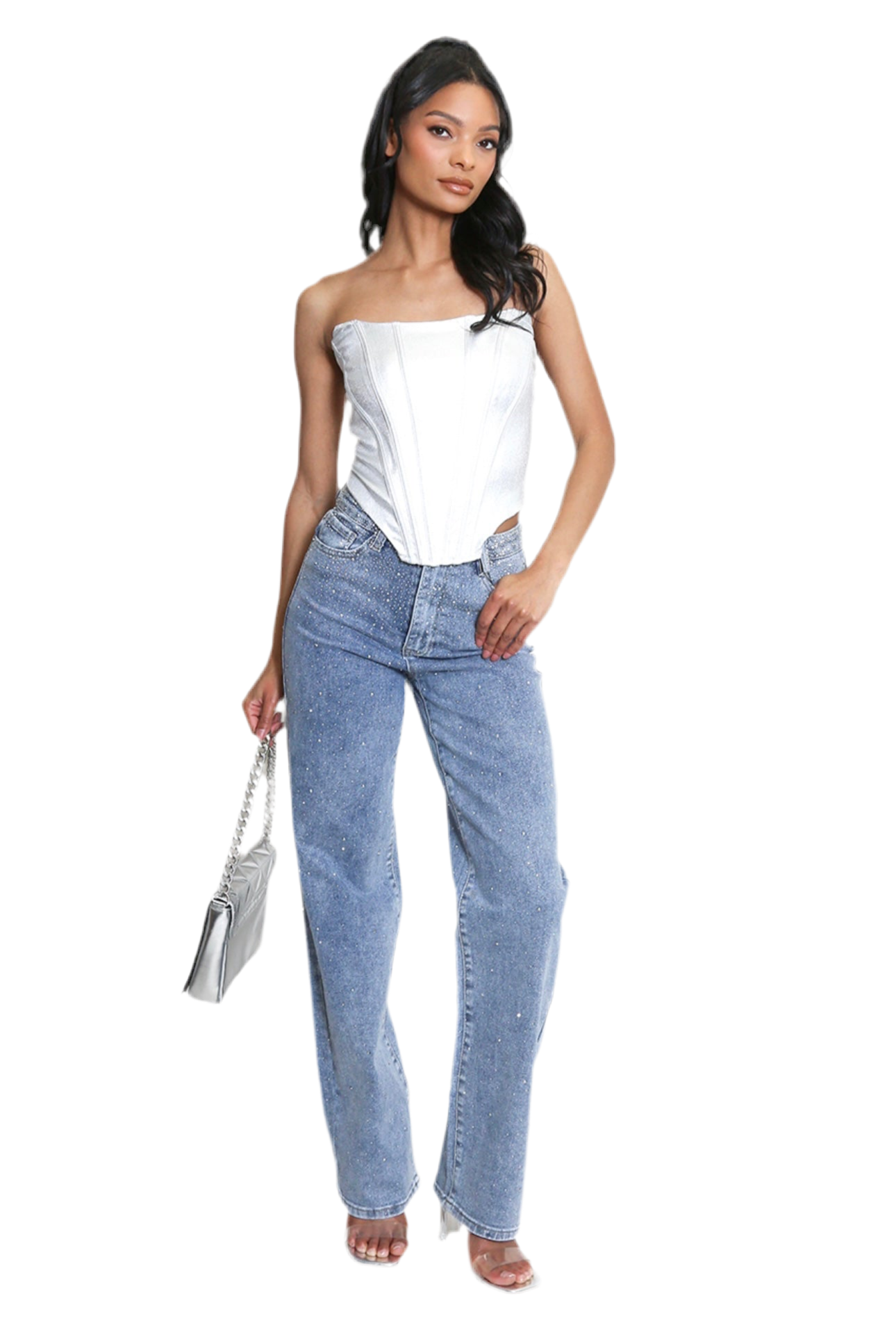 Embellished Straight Leg Jeans