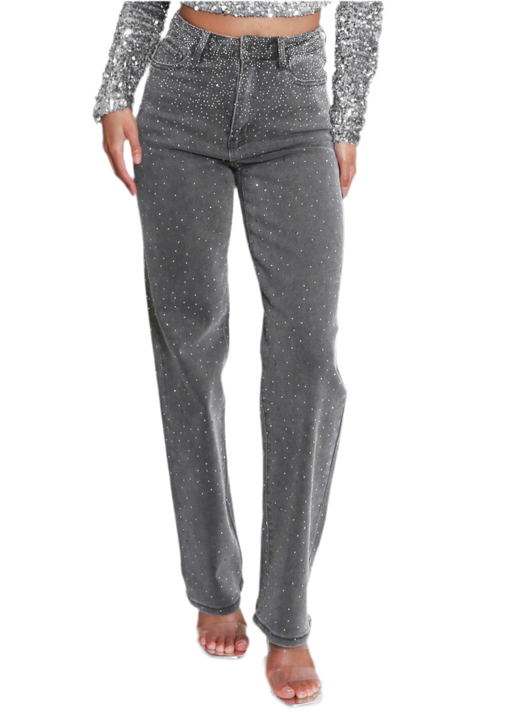 Embellished Straight Leg Jeans