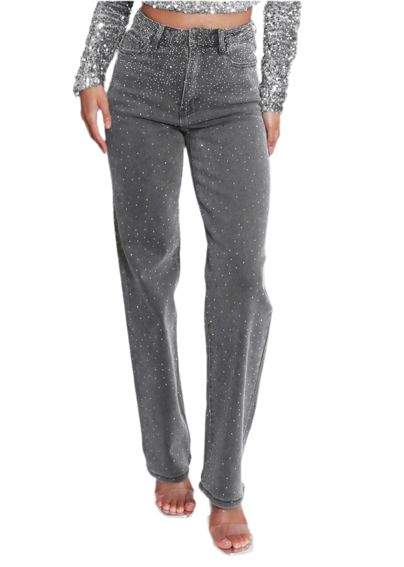 Embellished Straight Leg Jeans