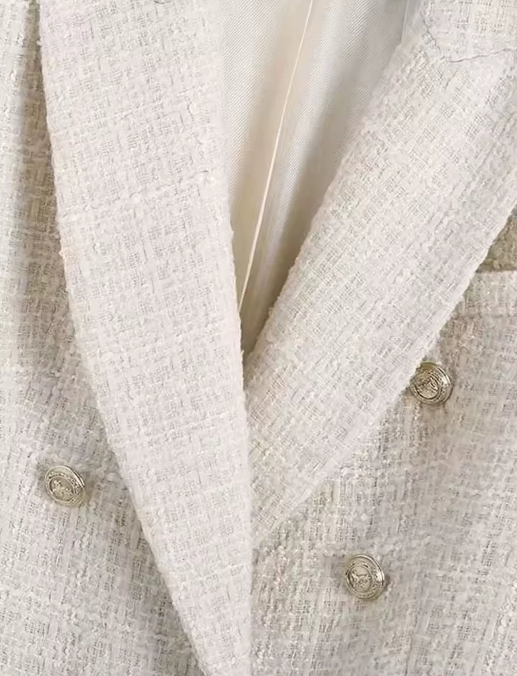 India Tweed Button Up Blazer