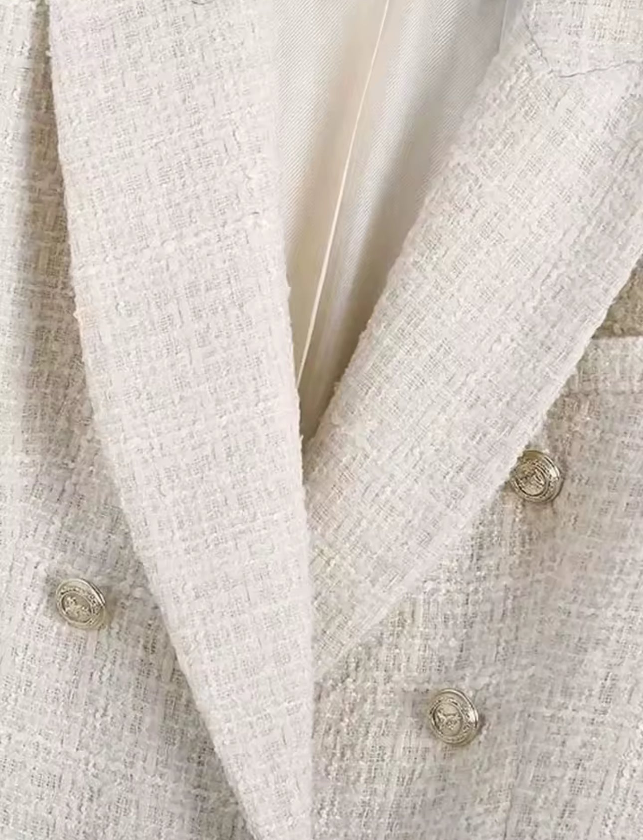 India Tweed Button Up Blazer