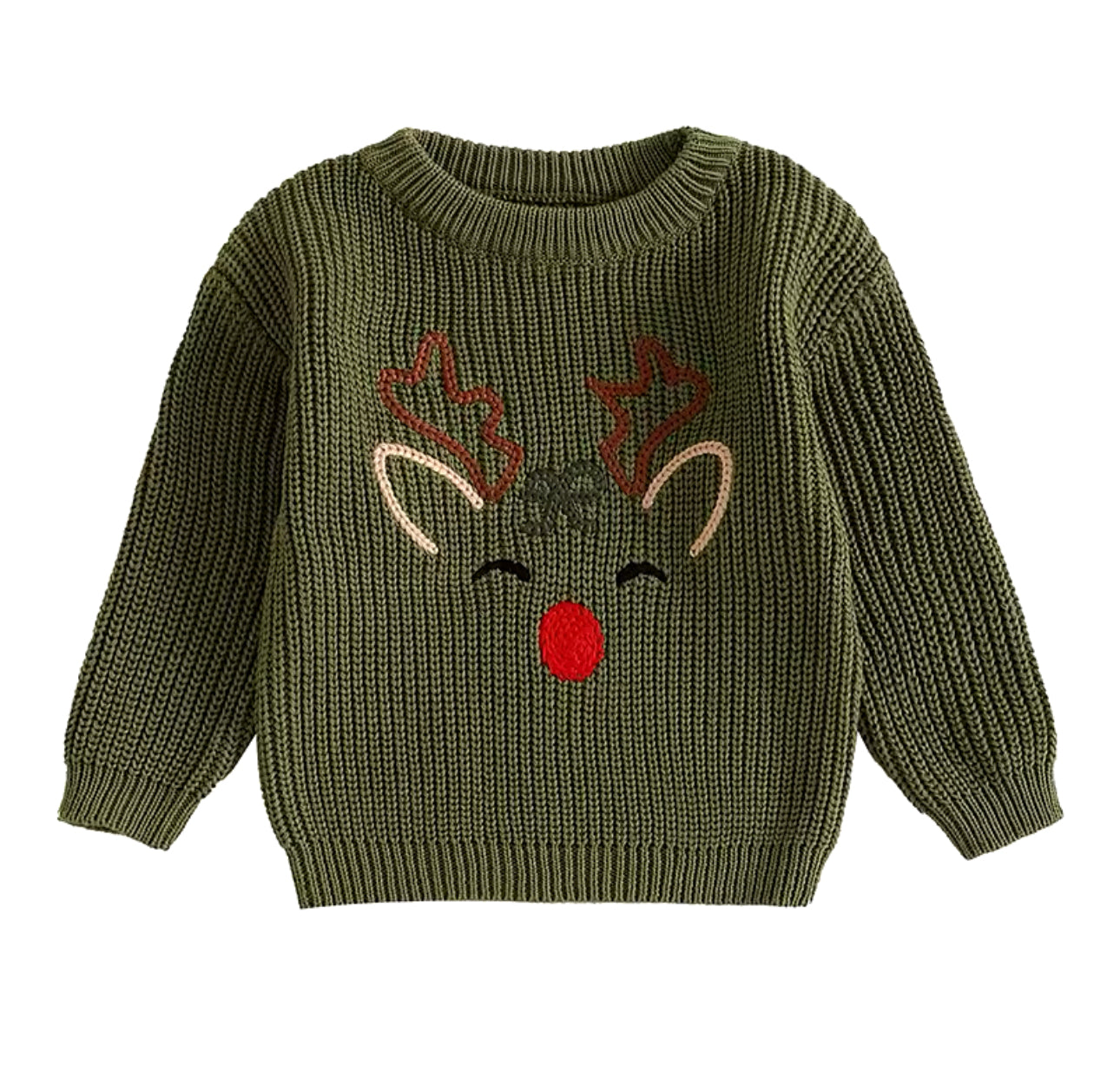Children’s Reindeer Embroidered Christmas Jumper