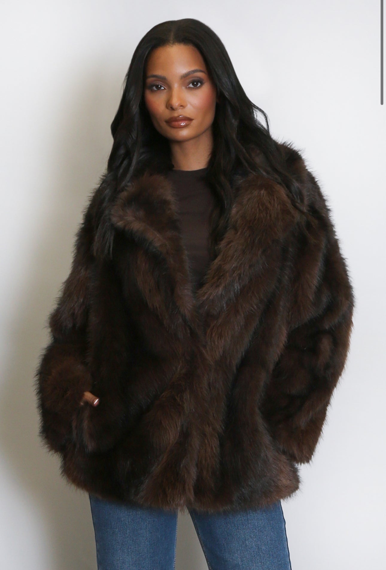 Arctic Vintage Style Chunky Faux Fur Jacket