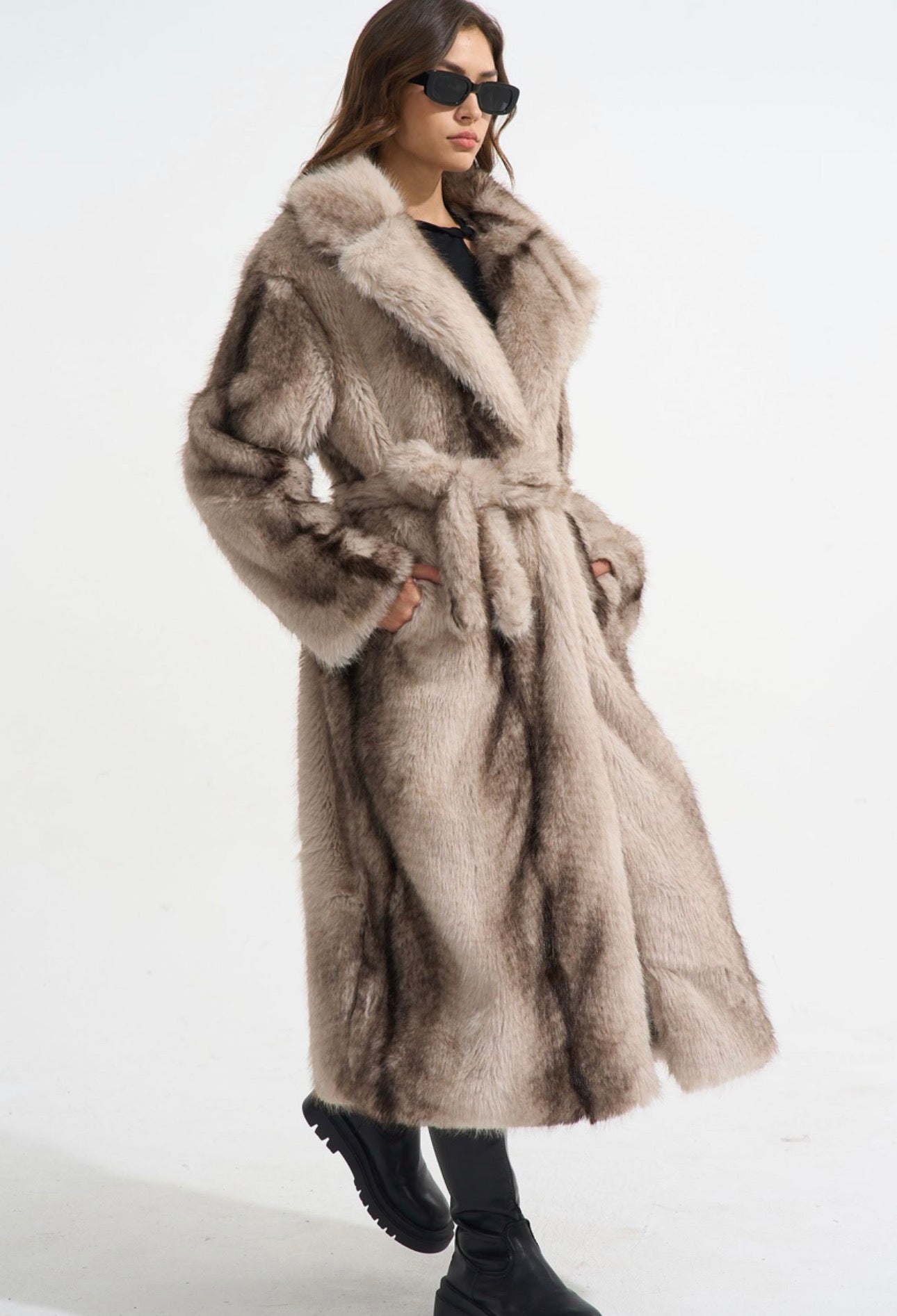 Arctic Vintage Maxi Style Chunky Faux Fur Jacket