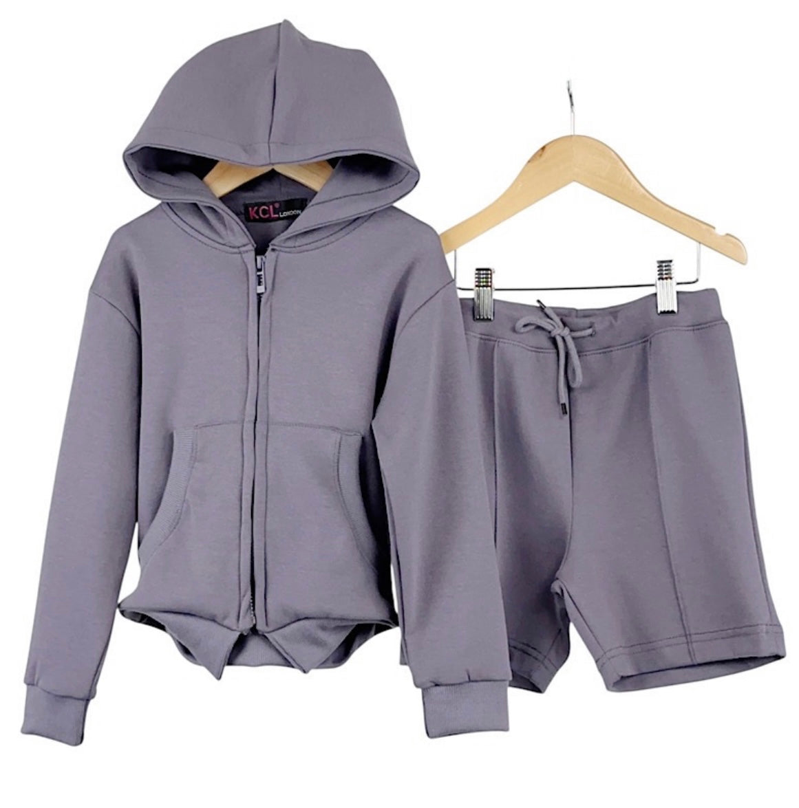 Children’s Elena Scuba Zip Hoodie & Seam Detail Shorts Set