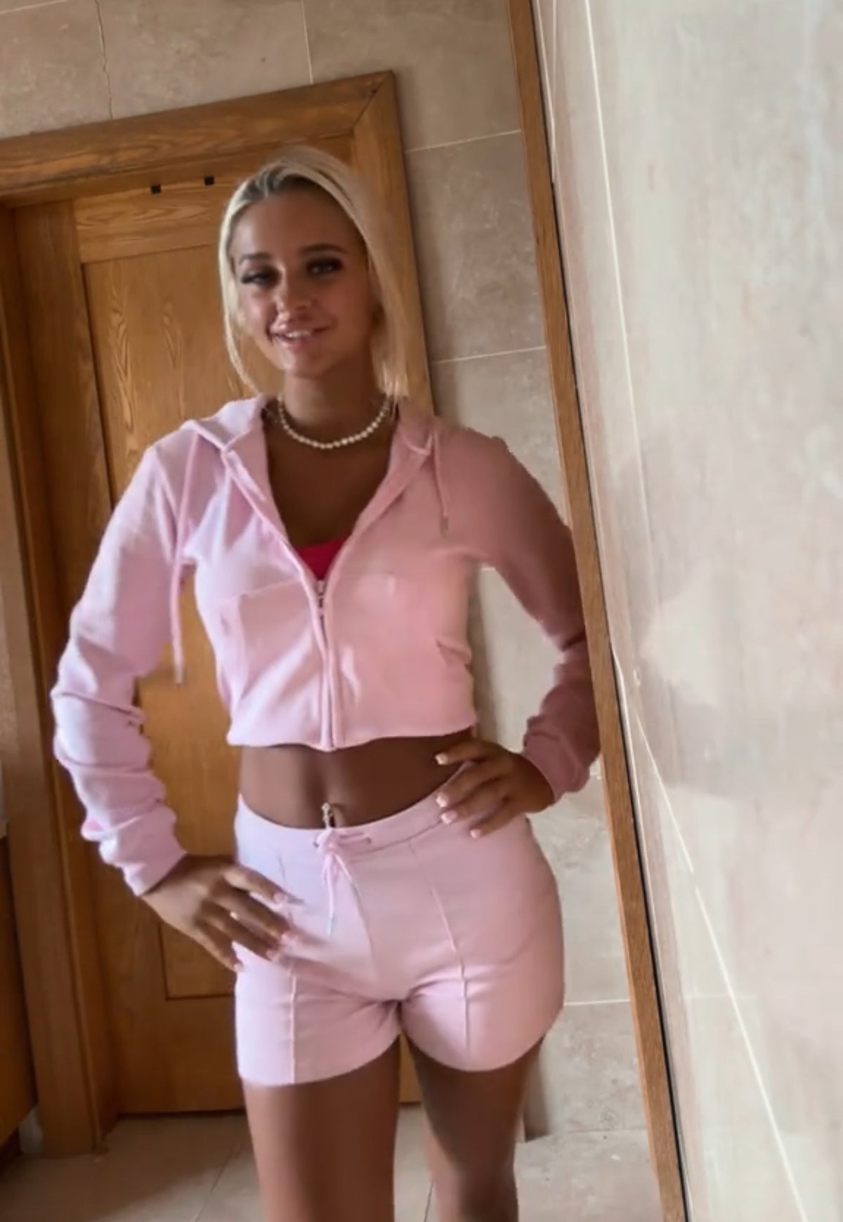 Elena Scuba Zip Hoodie & Seam Detail Shorts Set